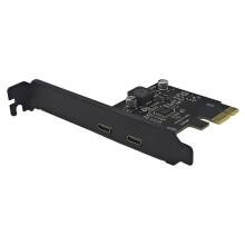 PCI-E X1 auf Dual-Typ-C-Erweiterungskarte, PCIE X1 auf 2-Port Typ-C USB 3.2 Gen 1 5 Gbit/S Konverterkarte Riserkarte für Desktop-PCs
