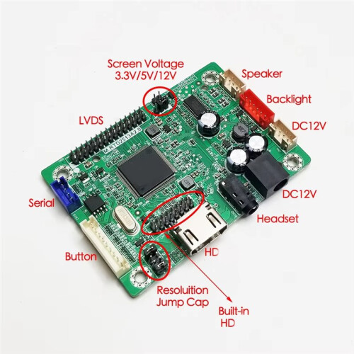 RTD2513  LCD Driver Board -Compatible to LVDS Controller Board 1366x768 Audio with Button Board 2