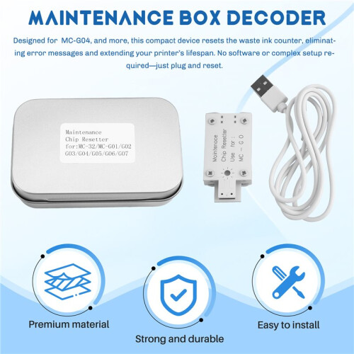 For  MC-G04 Maintenance Box Decoder, Reset Device for Waste Ink Bin Decoder, Printer Maintenance Box Reset Device 1