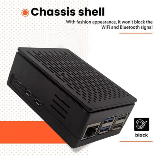 For Raspberry Pi 5 Case Cooling Shell with Radiator Fan Install 3.5-Inch Screen Thermal Enclosure for Raspberry Pi 5 2