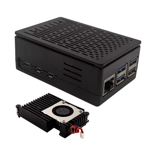 For Raspberry Pi 5 Case Cooling Shell with Radiator Fan Install 3.5-Inch Screen Thermal Enclosure for Raspberry Pi 5