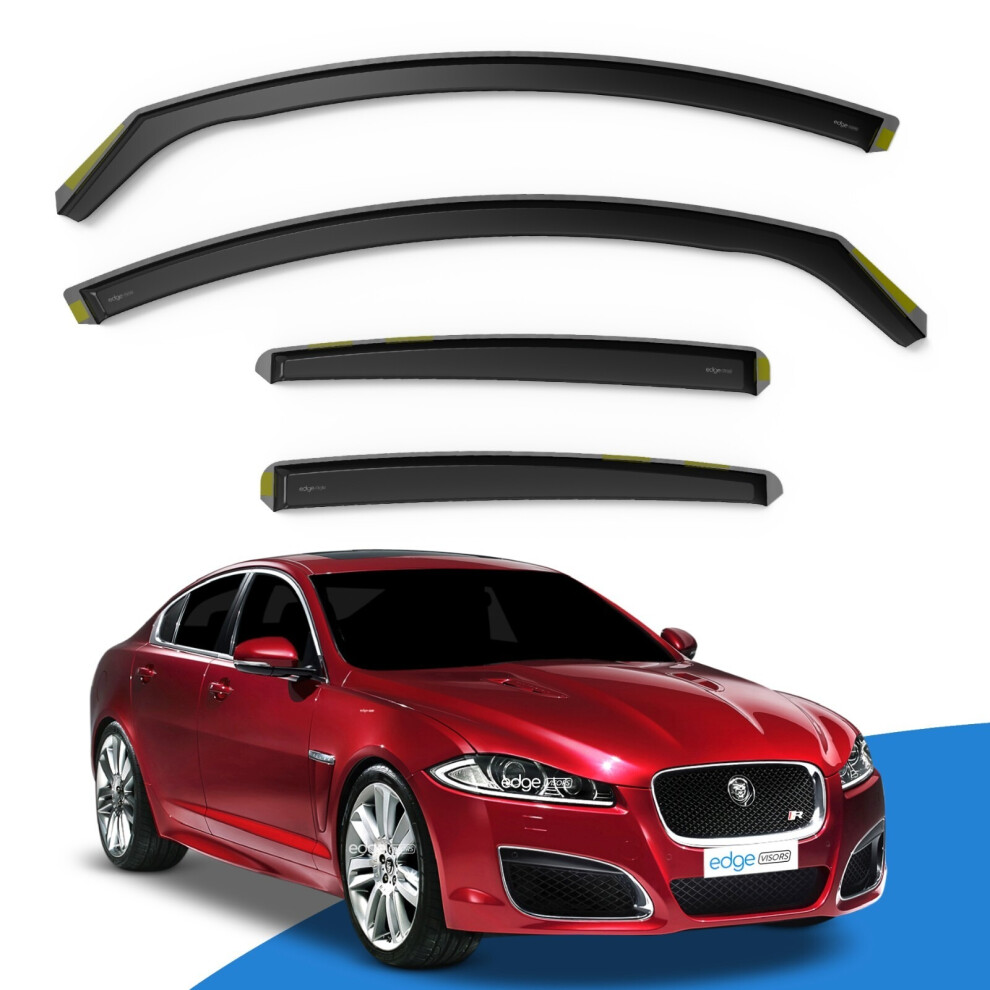 Jaguar Xf X250 Mk1 20072015 4 Door Saloon Wind Deflectors 4Pc Edgevisors Tinted