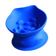 Pet Slow Feeder Dish Rutschfestes Bodendesign für Katzen-Blau L