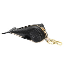Small Coin Purse Keychain Bag Charm Mini Leather Coin-Black