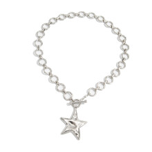Trendy Star Shaped Pendant Necklace Lightweight-silver