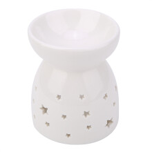 Bruciatore di aromaterapia portatile, regalo ideale per i propri cari, design a forma di stella, ceramica di alta qualità, scaldacera per lumini per