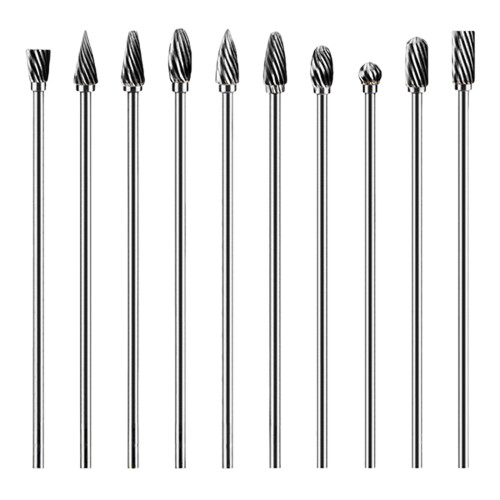 Rotationsfeilenfräser, 3 mm Schaft,-Einzelschlitz 10 Stück
