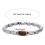 Bracelet perlé en pierre d'oeil de tigre de forme irrégulière 4