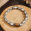 Bracelet perlé en pierre d'oeil de tigre de forme irrégulière 7