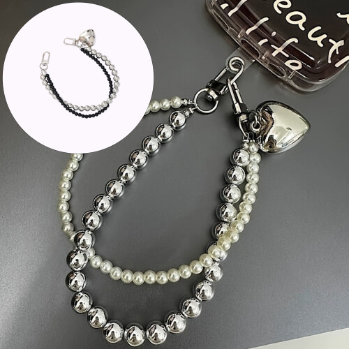 Purse Extender Chain Bag Extender Chain,Pearls-big white beads 2
