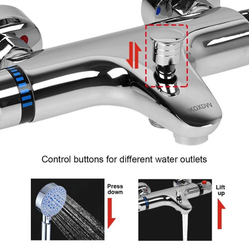 Chrome Thermostatic Bath Shower Mixer Wall Tap 2