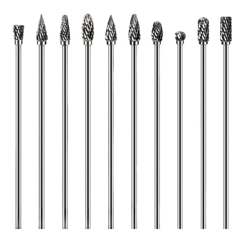 Rotationsfeile, 3 mm Schaft, zum-Doppelschlitz 10 Stück 2