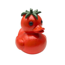 Whimsical Tomato Duck Decor Figurines, 3D Resin Duck Garden-Themed Desktop Sculpture, Novelty Tomato Ducks