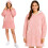 Sudadera XXL rosa tipo manta con capucha y bolsillo 1
