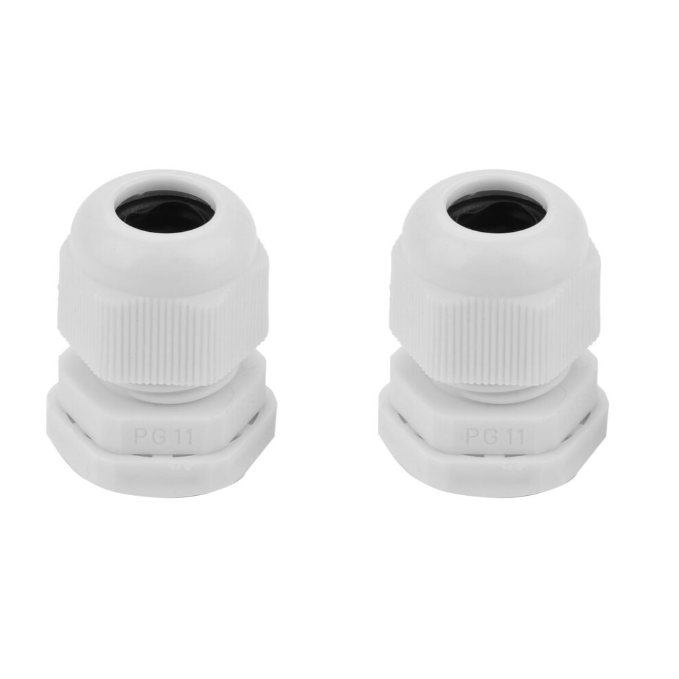 10Pcs Ip68 White Nylon Pg11 Cable Gland Connector 3641393819335