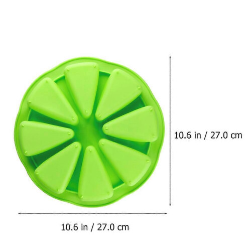 Silicone Triangle 8 Cavity Mold 3Pcs for Baking Use Green Color 1