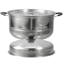 1Pc Stainless Steel Steam Pot Double-layered Food Steamer Stockpot Soup Pot
