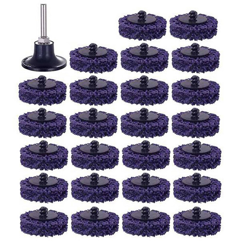 25PCS 2 inch 50mm Quick Change Easy Strip & Clean Discs  for Paint Rust Removal Surface Prep with 1 Holder