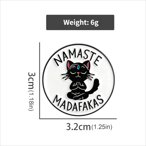 Hands Folded Black Cats Enamel Pin Brooch For Lapel Or Bag 2