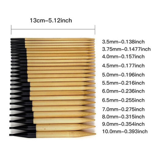 12Pairs Interchangeable Wood Circular Knitting Needle 3.5-10mm 1