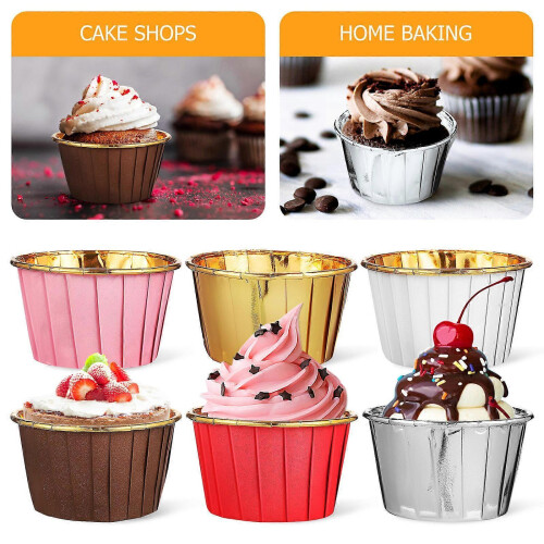 Grease-Proof Cupcake Liners Paper Baking Cups for Cake Holding 300Pcs Assorted Colors 2