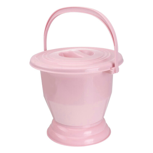 1pc Plastic Buckle Spittoon Household Bed Pan Night Urine Pot with Handle