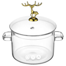 Transparent Glass Stew Pot 3Pcs Ideal for Campus Life And Home Cooking Featuring Round Shape with Heat Preservation And Easy To Clean Design