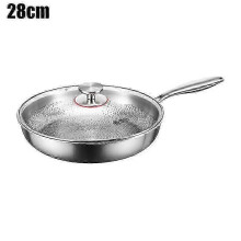 (28cm with cover) Titanium Non-stick Pan, Scratch and Corrosion Resistant, 26cm with Lid, Household Wok