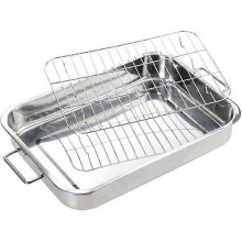 Stainless steel roasting pan with grid, baking sheet, roasting tray, kitchen utensils, frying pan - q36/YY 39*28*6CM