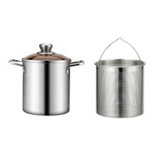 Stainless Steel Stockpot with Basket Multi Purpose Cookware Seafood Boil Pot no clamp