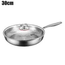 (30cm with cover) Titanium Non-stick Pan, Scratch and Corrosion Resistant, 26cm with Lid, Household Wok