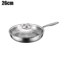 (26cm with cover) Titanium Non-stick Pan, Scratch and Corrosion Resistant, 26cm with Lid, Household Wok