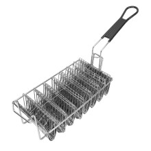 8 Shells Taco Basket Stainless Steel Long Handle Anti Scald Burritos Holder Basket for Restaurants Snack Bars
