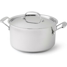 744-24 Chef's Classic Stainless Stockpot with Cover, 6-Quart,Silver