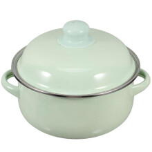 Vintage Enamel Stockpot with Lid for Home Kitchen Multifunctional Cooking Stew Pot Ideal for Soup Noodle And Milk Green Enamelware Cooking Pot with Ha
