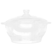 Wear-resistant Glass Stockpot with Cover Double Ear Noodle Bowl Ramen Pot 2.5L