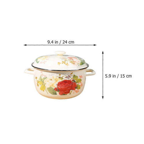 2Pcs Enamel Stockpot for Kitchen Use High-Temperature Cooking Pot 1