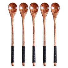 5 Piezas Cucharas de Madera Cucharas de Cocina Cucharas de Miel Cucharas de Arroz Cuchara Mezcladora Cucharadita de Madera para Café Té Mermelada