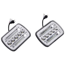 1 Pair 240W 5X7inch 7X6inch LED Headlight Hi-Lo  Halo DRL for  Cherokee  XJ YJ