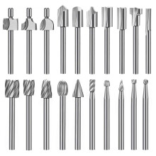 20Pc HSS Router Carbide Engraving Bits for Router Bit Set 1/8 Inch(3mm) Shank for Proxxon Rotary Tools