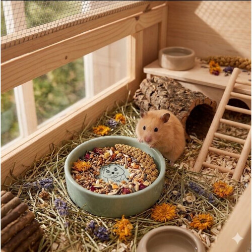Comedouro e bebedouro para hamster Snufy verde menta
