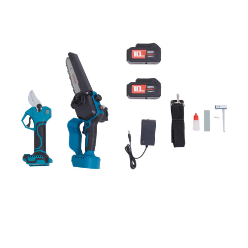 Living And Home Cordless Telescopic Pole with Brushless Chainsaw and Brushless Pruner Shear 2