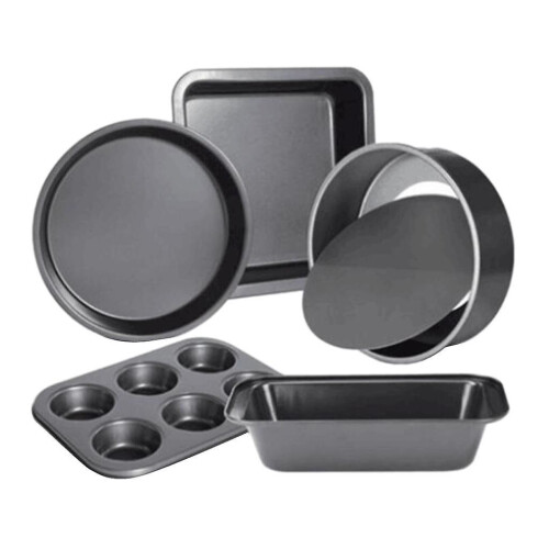 5pcs Baking Mold Nonstick Baking Pan Kitchenware  black