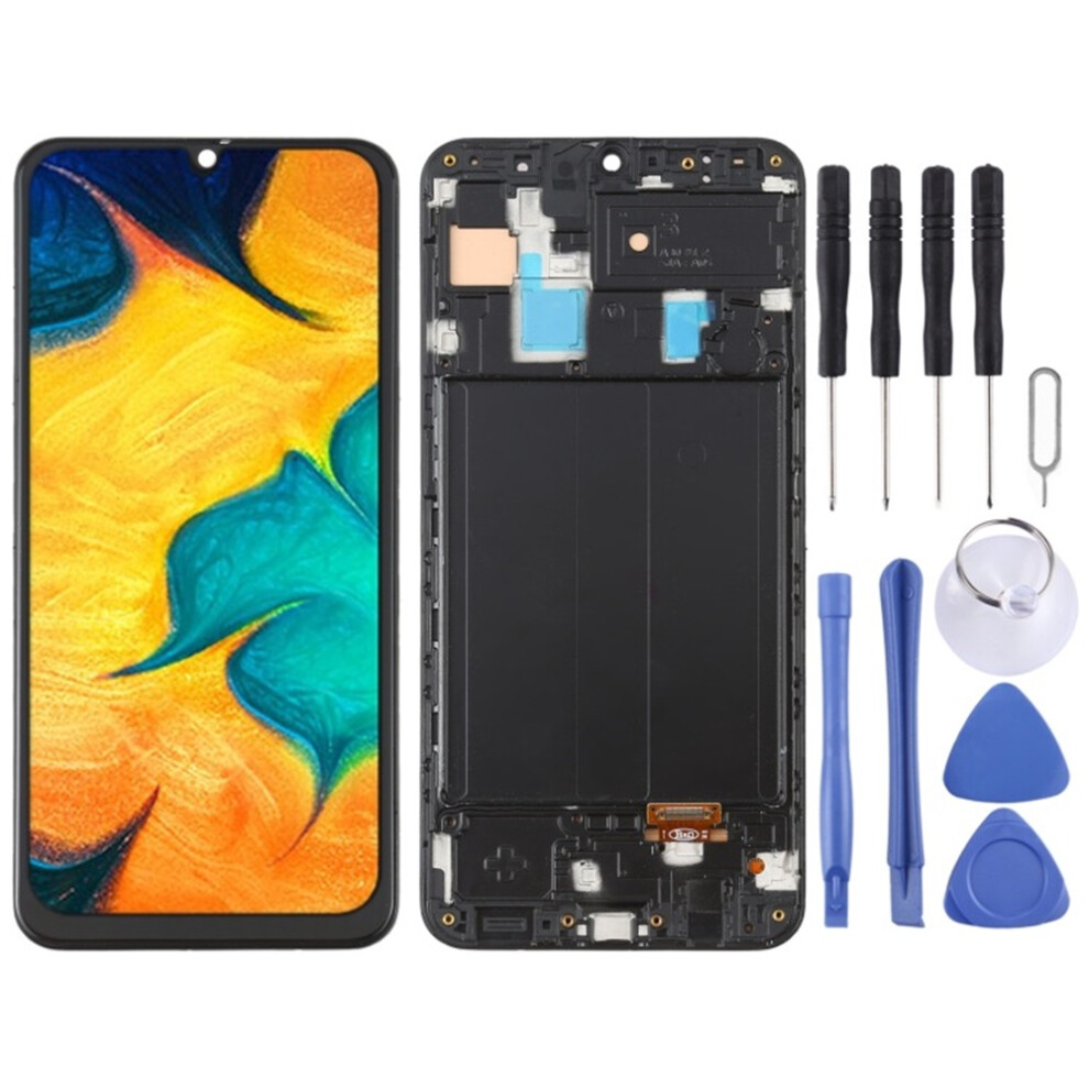 6.36 Inch Oled Lcd Screen For Samsung For Galaxy A30 Sm-A305 Digitizer Full Assembly With Frame (Black) Black 6963311545452