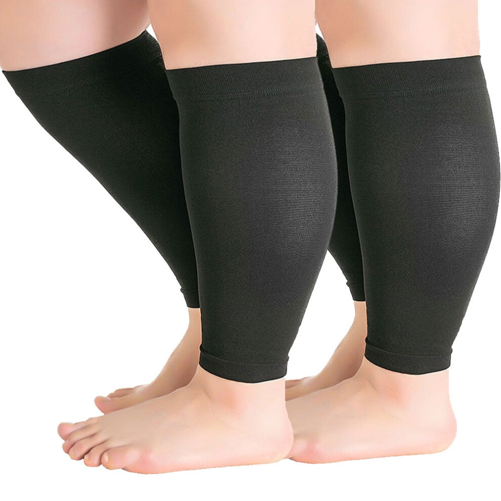 ChYoung 2 Pack Wide Calf Compression Sleeves Plus Size 3XL 20-30mmHg