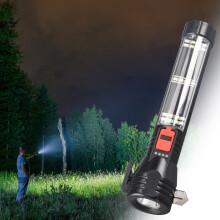 Solcellsdriven LED USB-ficklampa USB-laddningsbar billampa ficklampa hem