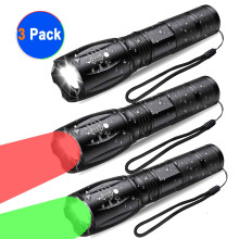 3-pack Vastfire Röd Grön Vit Ficklampa LED Taktisk Ficklampa
