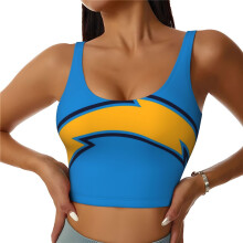 Chargers Dame Sportsvest med navleeksponering T-shirt Yoga Løbeteam