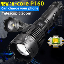 Hesroicy ficklampa med teleskopzoom och hög ljusstyrka