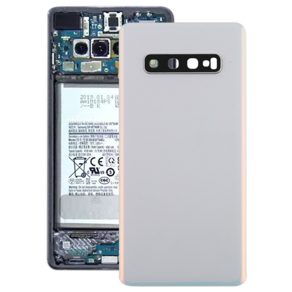 (White) Akku-Rückseite Mit Kameraobjektiv Für Samsung Galaxy S10+ 6963311545469